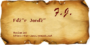 Für Jenő névjegykártya